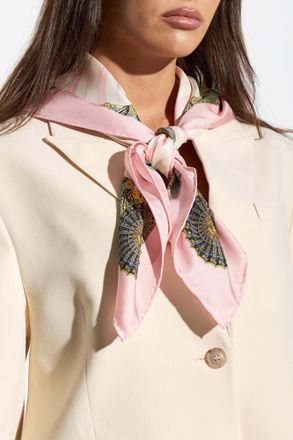 Versace Silk Scarf With The Encore Print, Unisex, Pink