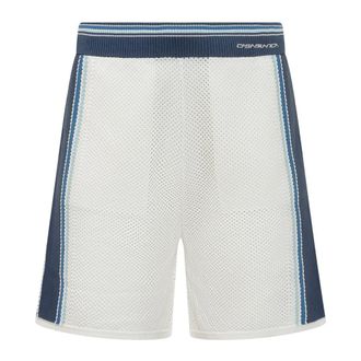 Casablanca Training Shorts, male, White, Size: S Perforated Knit Shorts