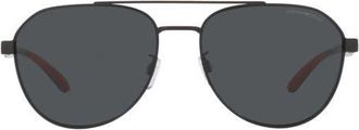Emporio Armani 59mm Pilot Sunglasses in Matte Black /Dark Grey at Nordstrom
