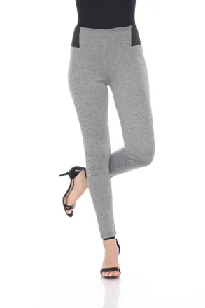 White Mark Womens Jacquard Slim Pants In Grey Row