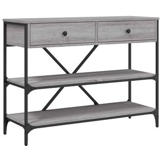 vidaXL Vidaxl - Mesa Consola Con Cajones Estantes Madera Ingenier&iacute;a Sonoma Gris