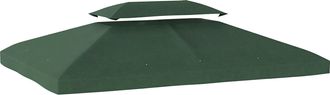 OUTSUNNY Techo De Repuesto Para Cenador 4x3 M Con Techo Doble, Orificios De Drenaje Y Protecci&oacute;n Uv, Solo Toldo De Recambio Para Pabell&oacute;n, Verde