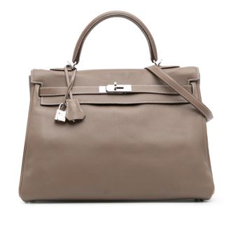 Herm&egrave;s Etoupe Swift Kelly II Retourne 35