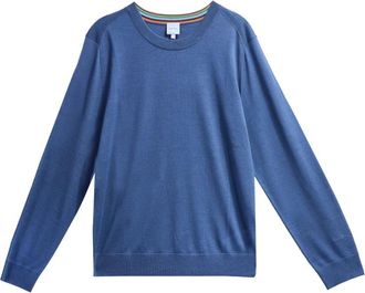 Paul Smith Maglia Merinos Extrafine - Heren - Ronde hals truien - Blauw - L - Wol - Truien & Vesten