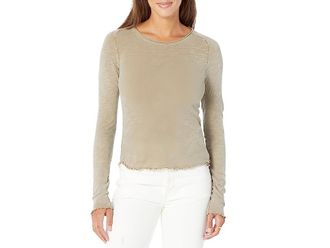 Free People Be My Baby Long Sleeve Womens Clothing Tropical Nut : MD (Womens 8-10), Cotton