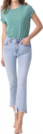 Flying Monkey Ella High Rise Kick Flare Jean In Denim