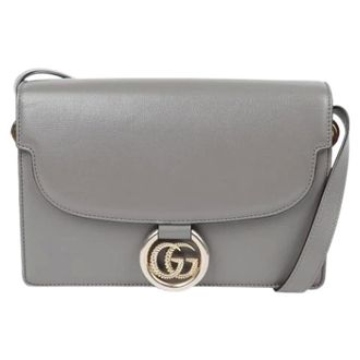 Gucci Pre-owned Cross Body Bags, female, Gray, Size: ONE SIZE Pre-owned GG Ring Tortion Small Shoulder Crossbody Bag