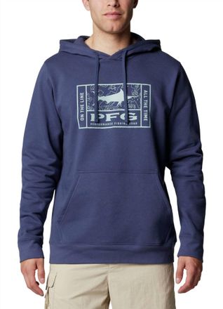 Columbia Pfg Seasonal Graphic Hoodie In Deep Blue