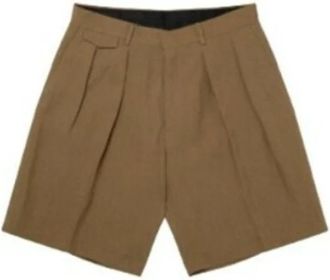 Paul Smith Linnenmix Shorts met Dubbele Plooi - Heren - Korte Broeken - Bruin - W32 - Linnen - Korte Broeken