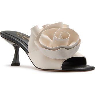 Kate Spade New York flourish flower accent sandal in Black/Cream at Nordstrom Rack, Size 8.5