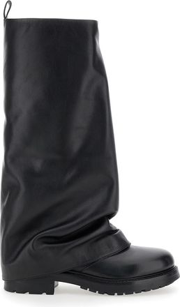 Strategia ranger Black Leather Boots Woman