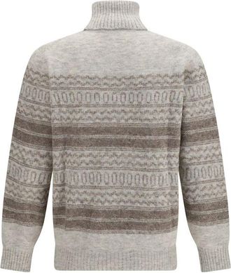 Brunello Cucinelli Mens Gray Alpaca Vicugna Pacos Turtleneck Clothing