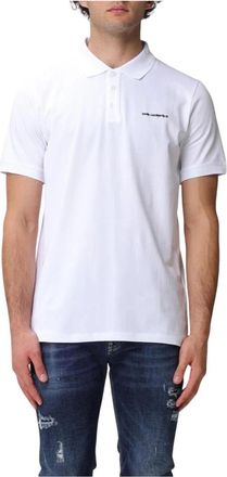 Karl Lagerfeld Tops, Heren, Wit, S, Polo Shirts