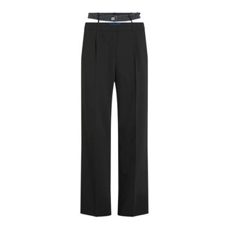 Karl Lagerfeld Wide Trousers, female, Black, Size: XS KLJ Mixed Material Pant