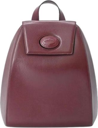 Cartier Pre-owned Vintage Rugzak - unisex - Vintage Rugzakken - Rood - ONE Size - Leer - Vintage