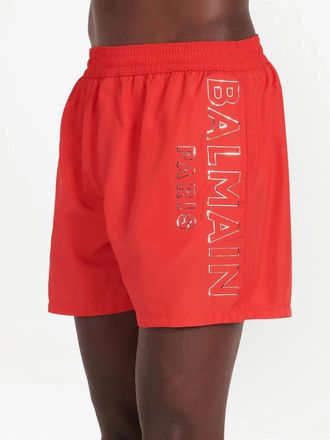 Balmain Womens Metallic-Logo Swim Shorts Ss23 M