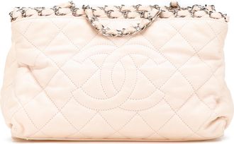 Chanel Pre-owned Womens Quilted Lambskin Leather Tote - Nude - One Size