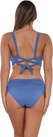 Sunsets Unforgettable Bikini Swim Bottoms in Harbor Blue Sandbar Rib at Nordstrom, Size X-Large
