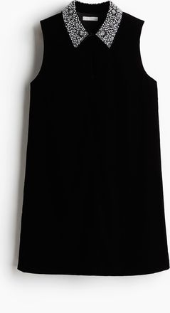 H&M Kleid mit Perlenkragen - Schwarz