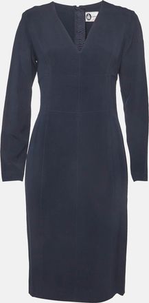 Lanvin Navy Blue Crepe Shift Mini Dress