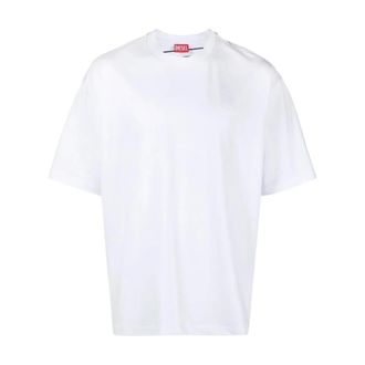 Diesel Tops, Heren, Wit, M, T-Boggy-Megoval-D Maglietta 100