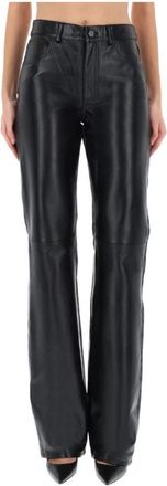 Haikure Star Denim & Leather Pants - Dames - Leren Broeken - Zwart - W26 - Denim - Broeken