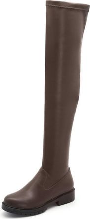 Generic Womens Flat Heel Stretch Over-The-Knee Riding Boots, Autumn - Winter Style, Stylish and Comfortble,Brown,10 UK