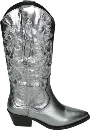 Babouche Lifestyle Babouche, Schoenen, Dames, Grijs, 41 EU, Westers Stijl Zilveren Laars