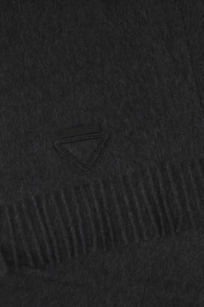 Prada Womens Charcoal Cashmere Scarf F0480 Exterior: Sciarpe E Foulard Scarfs