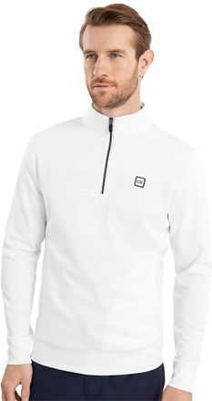 Calvin Klein Mens Concord Half Zip Stretch Soft Sweater - White - XL