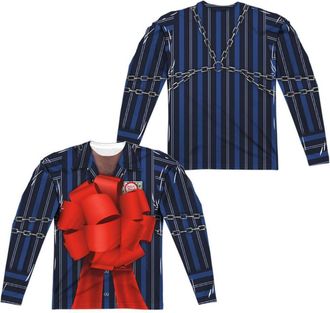 Gildan Christmas Vacation Frank Shirley (Front/Back Print) Long Sleeve Adult Poly Crew Tee / T-Shirt