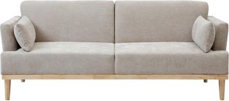 VENTE-UNIQUE.COM Sof&aacute; cama poli&eacute;ster 3 plazas beige 213x85cm