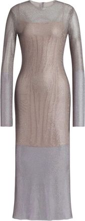 Alberta Ferretti Crystals Net Midi Dress