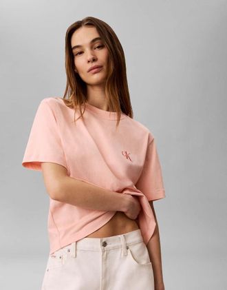 Calvin Klein Jeans T-Shirt squadrata color pesca-Rosa