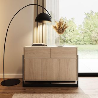 GFW Taite 3 Door 2 Drawer Sideboard in Light Oak