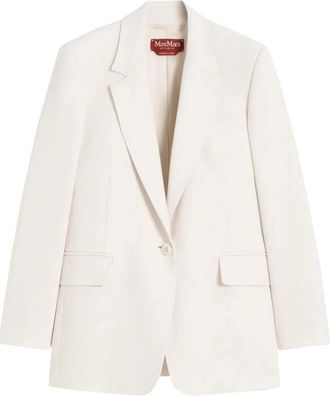 Max Mara Single-breasted Cady Blazer - Dames - Blazers - Beige - S - Polyester - Jassen