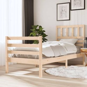 Berkfield Home Bed Frame 75x190 cm Small Single Solid Wood in Brown