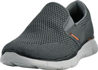 Skechers Equalizer Double Play Wide, Mens Fitness Shoes, Grey (Charcoal/Orange), 9.5 UK (44 EU)