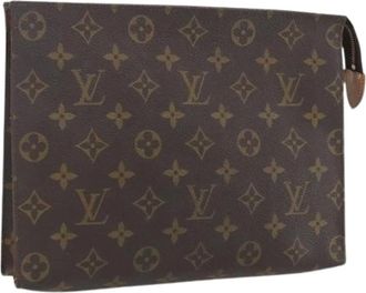 Louis Vuitton Pre-owned Clutches, female, Brown, Size: ONE SIZE Pre-owned Canvas Pouch