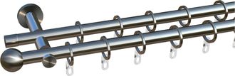 Indeko Gardinenstange »Formentor« Ø 16 mm 2 läufig-läufig Fixmass Komplett-Set inkl. Ringen und Montagematerial