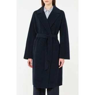 Max Mara Civada Wool Blend Coat in Navy at Nordstrom, Size 12