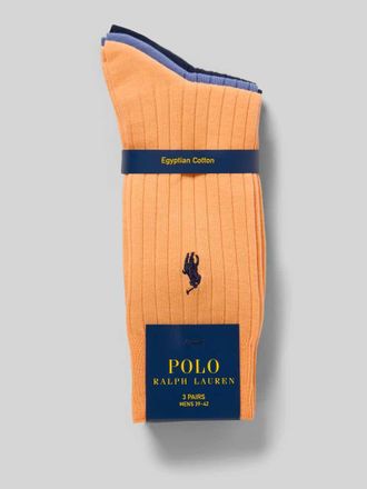 Ralph Lauren Socken aus Baumwoll-Mix im 3er-Pack in Orange, Gr&ouml;&szlig;e 39-42