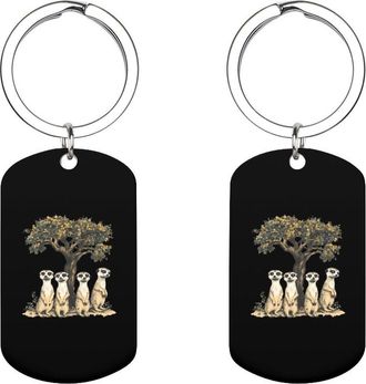 Generic African Meerkats Cute Keychain Fashion Car Keyring with Graphic Pendant for Wallet Backpack Bag