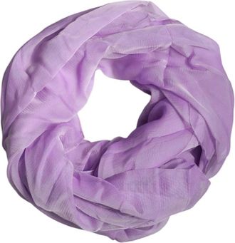 Dolce & Gabbana Accessoires, Dames, Paars, ONE Size, Luxe Zijden Logo Wrap Shawl Sjaal