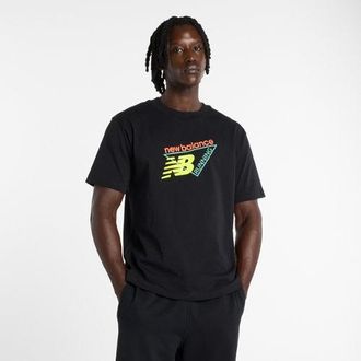 New Balance Uomo Classic Tri-Logo T-Shirt in Nero, Cotone, Taglia 2XL