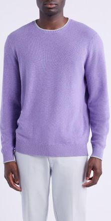 Johnnie-O Hatched Cotton & Silk Blend Crewneck Sweater in Galaxy at Nordstrom, Size Xx-Large