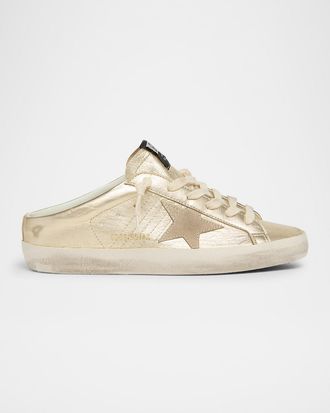 Golden Goose Super-Star Sabot Metallic Leather Slide Sneakers