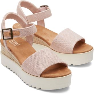 Toms Toms Diana Nylon Womens Ballet Pink Wedges Textile - Size UK 7
