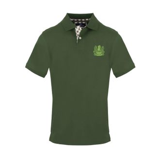 Aquascutum Heren Logo Katoenen Polo Shirt (Militair Groen)