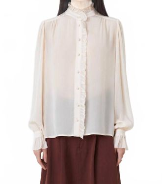 Suncoo Leonor Flowing Blouse In Nude